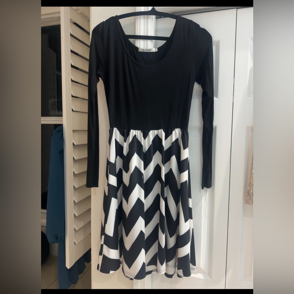 Black and White Chevron Dress